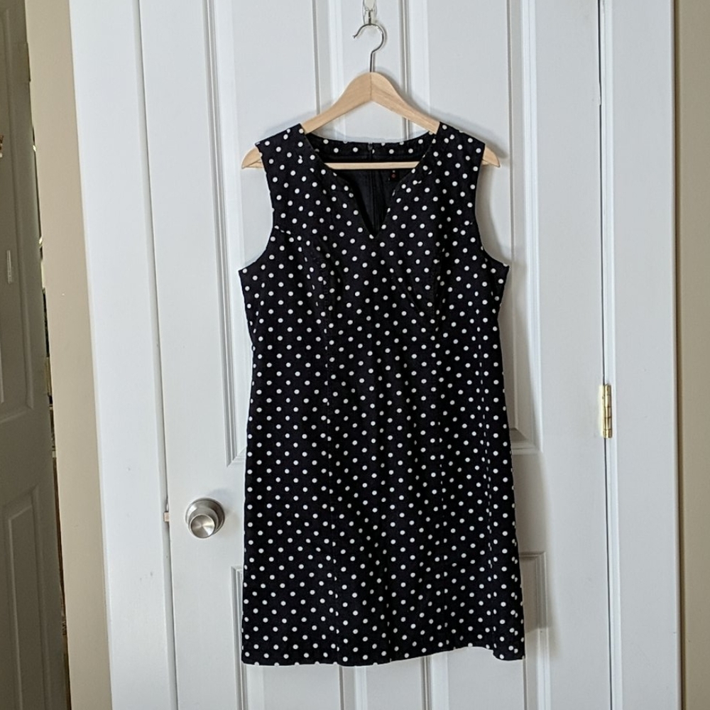 Jacob Dark Navy Polka Dot Shift Dress